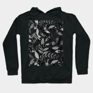 Watercolor branches - black and white Hoodie